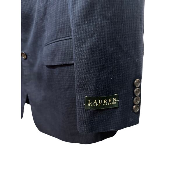 Ralph Lauren Men's Windowpane Two Button Blazer Jacket Blue 40R Green Label - Picture 3 of 7